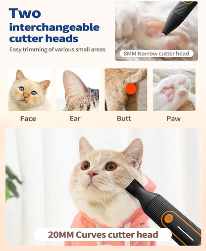 PAPMINI Dog & Cat Grooming Kit for Thick Coats, Heavy Duty Rechargeable Trimmer with LED Display & Storage Bag (Orange, 2 in 1)