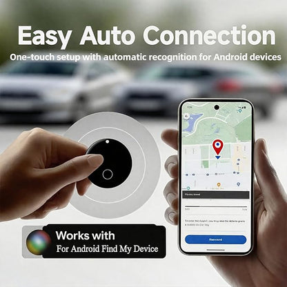Android GPS Tracker for Vehicles, Hidden Tracking Device for Vehicles, Car Tracker No Subscription Work with Find My, Smart Tag with Audio for Kids, Key, Dogs, Luggage, Bag (Android-2 Pack)