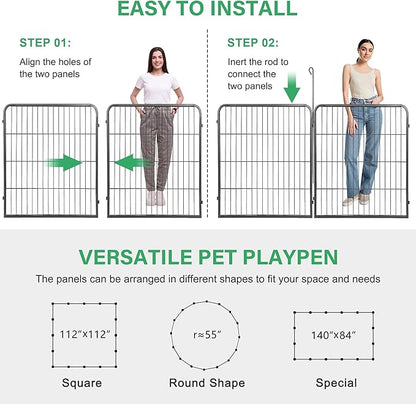 Nova Microdermabrasion 16 Panel Dog Playpen - 32" Height, Indoor/Outdoor, Small to Large Dogs, Puppy Kennel