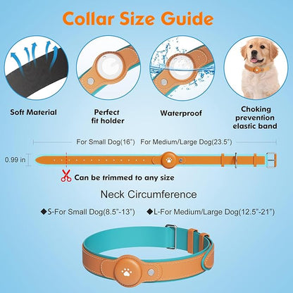 2-in-1 GPS Tracker for Dogs: Smart Pet Collar with Real-Time Tracking,No Monthly Fee/Subscription (iOS Only) Waterproof, Anti-Lost,365-Day Long Battery Life GPS Tracker Dog Collar(Tracker Included)