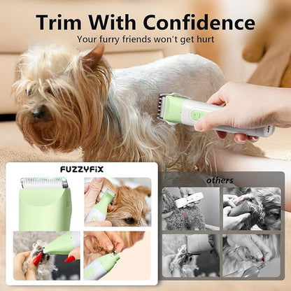 Dog Grooming Kit, 4 in 1 Pet Clippers for Grooming Supplies, Cordless Dog Paw Trimmer Nail Grinder, Professional Long Hair Shaver for Matted Hair Cat Small Dogs Thick Coats