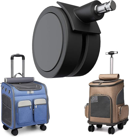 Wheeled Pet Carrier Backpack Pet Stroller, Travel Carrier, Car Seat for Small Dogs Cats Puppies, Comfort Cat Backpack Removable Rolling Wheels – Interchangeable Wheels (2 PCS)