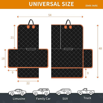 IVY&LANE Dog Car Seat Cover for Back Seat,Conversible 2-in-1 Waterproof Front Seat Cover,Heavy-Duty & Scratchproof Car Seat Protector Cover for SUVs, Trucks and Sedans