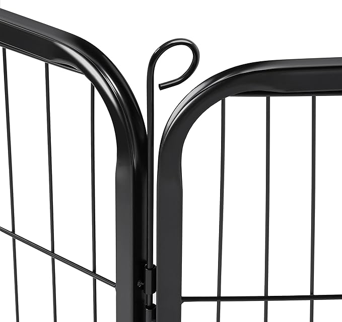 Topeakmart 32-Inch 6 Panel Heavy Duty Portable Pet Playpen Dog Exercise Pen Cat Fence Crate Cage Kennelwith Door Puppy Rabbits Play Pen,Outdoor/Indoor,Black