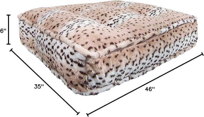 Bessie and Barnie Frosted Willow Extra Plush Shag Faux Fur Luxury Sicilian Rectangle Pet/Dog Bed (Multiple Sizes)