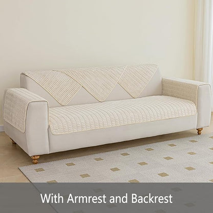 Muamar Dog Bed Protector, Anti-Slip Waterproof Sofa Covers for Living Room Couch, Dog Mat, Pet Pad - 30x82 inch, Cream White