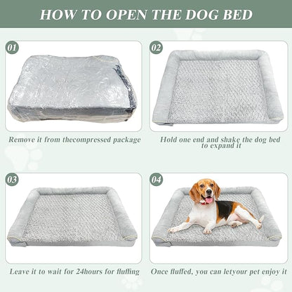 Orthopedic Dog Bed for Large Dog,Memory Foam XL Extra Large Cat Bed with Stickable Design Waterproof Pet Couch Bed with Washable Removable Cover(54 in,Grey)