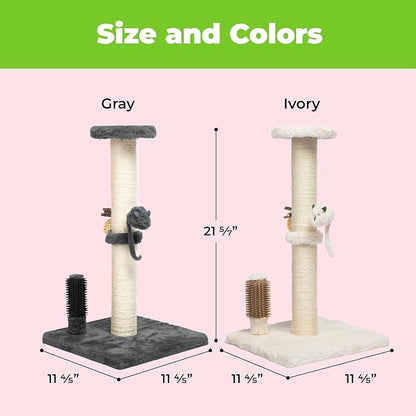 Best Pet Supplies Catify Cat Scratcher, Fun Interactive Scratchers, Posts, Poles, Claw Safe, Furniture Saver Indoor Play Support Natural Cat Behaviors Heavy Duty - Beige, 11.78 x 11.78