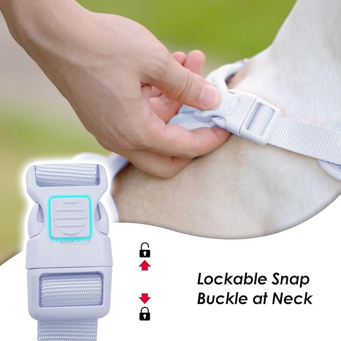 No Pull Dog Harness, Puppy Vest with Front Clip for Small Medium Large Sized Dog(Light Blue,L)