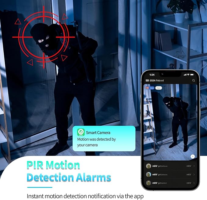 Mini Indoor WiFi Camera Home Security Room Body Cameras Nanny Cam Small Smart Home Outdoor Cams Pet Dog Baby Camera HD House Portable Camaras Motion Detection Night Vision Cam No Need WiFi Door Camara