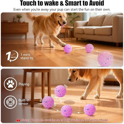 Interactive Dog Toys - Chew-Proof Dog Ball for Aggressive Chewers, Self-Moving Automatic Vibration with 3 Modes, IP54 Waterproof E-TPU, Ideal for Medium and Large Dogs
