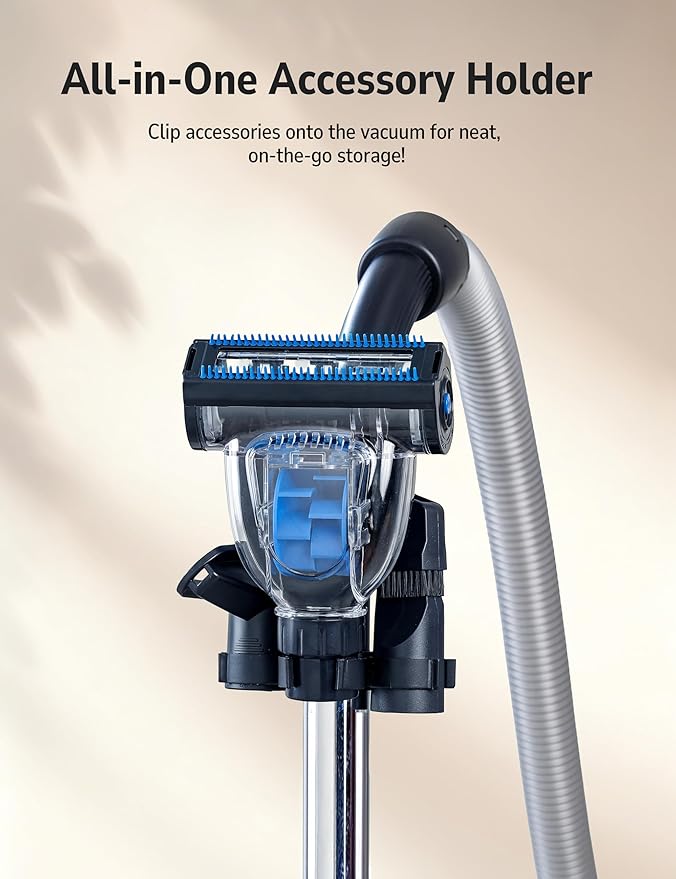 1700W Canister Vacuum Cleaner, 45Kpa Bagless Vacuum Cleaner, Multi-Cyclonic Filtration, 2 Anti-Allergen HEPA Filters, 3.5QT Dust Cup, 4 Tools, Corded Vacuum for Hard Floor, Pet Hair, Turquoise