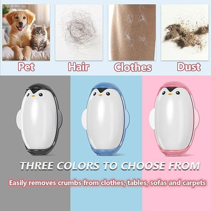 Penguin Shape Portable pet Hair Roller, Reusable Lint Rollers for Pet Hair,Washable Reusable Hair Remover for Cleaning Various dust and Debris(3pcs)