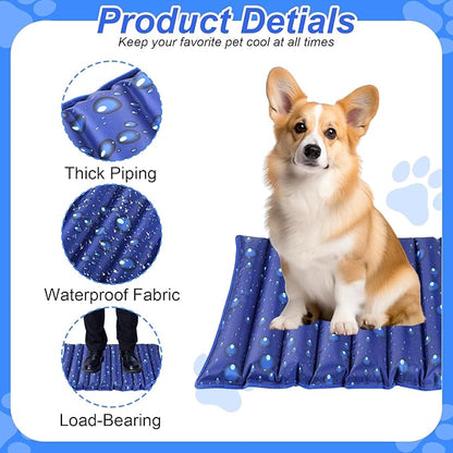 Dog Cooling Mat, 35.4" x 18.9", Cooling Mat for Dogs and Cats, Suitable for All Types of Pets, Durable Cooler Fabric for Better Cool Sensation, Keeping Pets Cool in Summer Heat (Dewdrop)