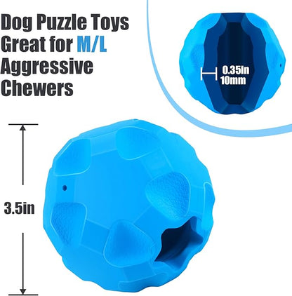 Treat Dispensing Dog Toys for Aggressive Chewers Large Breed, Rubber Balls for Dogs, Cognitive Dog Toys to Keep Them Busy, Dog Treat Toy Ball