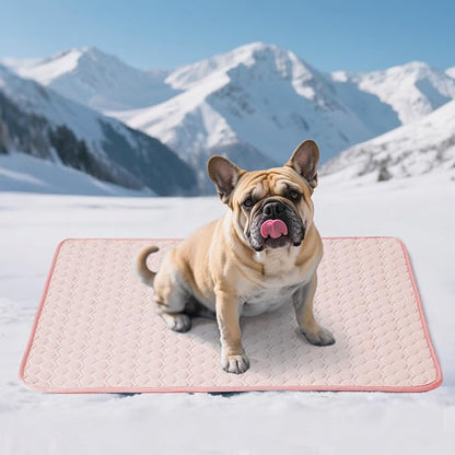 Soulbond Cooling Mat for Medium Dogs - 29"x40" Washable Cooling Pad for Dogs & Cats, QMAX>0.3, Anti-Slip Bottom, Portable Summer Cool Pet Bed Pad for Outdoor/Indoor/Cars/Travel Use, Pink