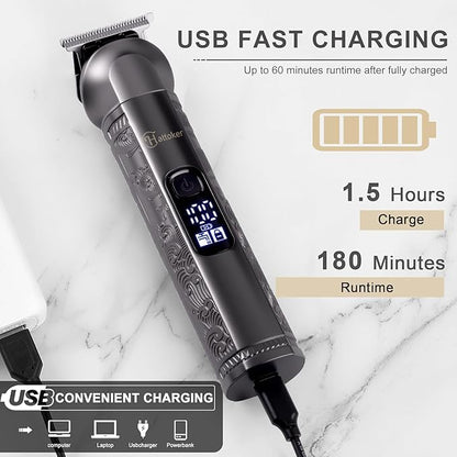 Hatteker 8-in-1 Multi-Functional Grooming Kit for Men Beard Trimmer for Men Hair Clipper Precision TrimmerNose Ear Trimmer Body Groomer Zero-Gap T-Blade, IPX7 Waterproof Cordless Trimmer Set