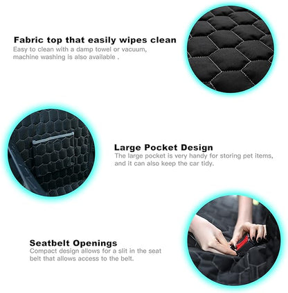 Meginc Dog Seat Covers for Back Seat, Dog Car Seat for Tesla Model 3, 100% Waterproof Pet Seat Cover Protects from Scratches, Scuffs, Hammock for Tesla with Mesh Window & Headrest Protection
