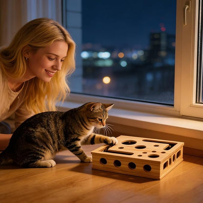 2026 New Cat Scratch Puzzle Enrichment Box, Cats Nail File Enrichment Box with Sandpaper Inside, Stress-Free Alternative to Trimming Nails, Cat Toys Interactive for Indoor Cats Nail Scratcher