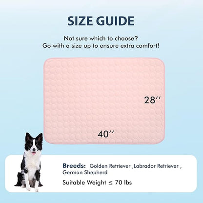 MICROCOSMOS Summer Cooling Mat & Sleeping Pad- Water Absorption Top, Materials Safe, Easy Carry, EZ Clean. Keep Cooling for Pets, Kids and Adults.(Pink, 40" x 28")