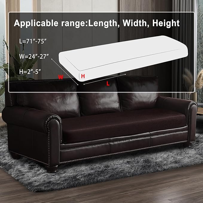 ANARACHON Leather Look Couch Cushion Covers Sofa Seat Slipcovers Sets Couches Furniture Protector for Sectional Armchair Loveseat Pets Kids Stretch Spandex Fabric (1 Cushion Sofa, Chocolate)