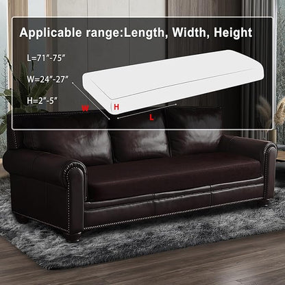 ANARACHON Leather Look Couch Cushion Covers Sofa Seat Slipcovers Sets Couches Furniture Protector for Sectional Armchair Loveseat Pets Kids Stretch Spandex Fabric (1 Cushion Sofa, Chocolate)