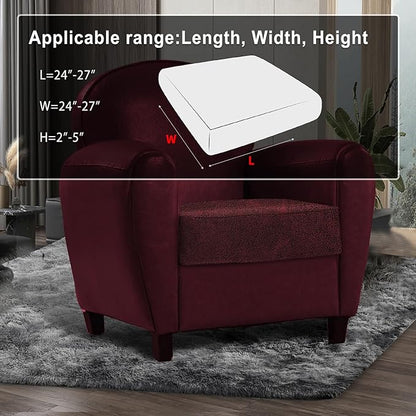 ANARACHON Leather Look Couch Cushion Covers Sofa Seat Slipcovers Sets Couches Furniture Protector for Sectional Armchair Loveseat Pets Kids Stretch Spandex Fabric (1 Cushion Armchair, Burgundy)