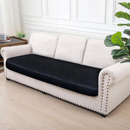 ANARACHON Leather Look Couch Cushion Covers Sofa Seat Slipcovers Sets Couches Furniture Protector for Sectional Armchair Loveseat Pets Kids Stretch Spandex Fabric (1 Cushion XL Sofa, Navy)
