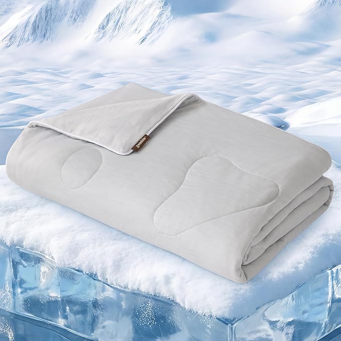 ZOMISIA Cooling Blanket for Extra Large Dogs - High Cold Washable Pet Blanket, Travel Soft Dog Summer Essentials, Grey, 50"x60"