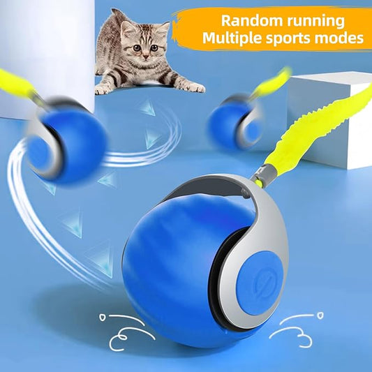 Interactive Cat Toy Ball, Automatic Interactive Cat Toys for Indoor Cats, Can be Used on Carpets, Motion Activated Toys to Keep Them Busy