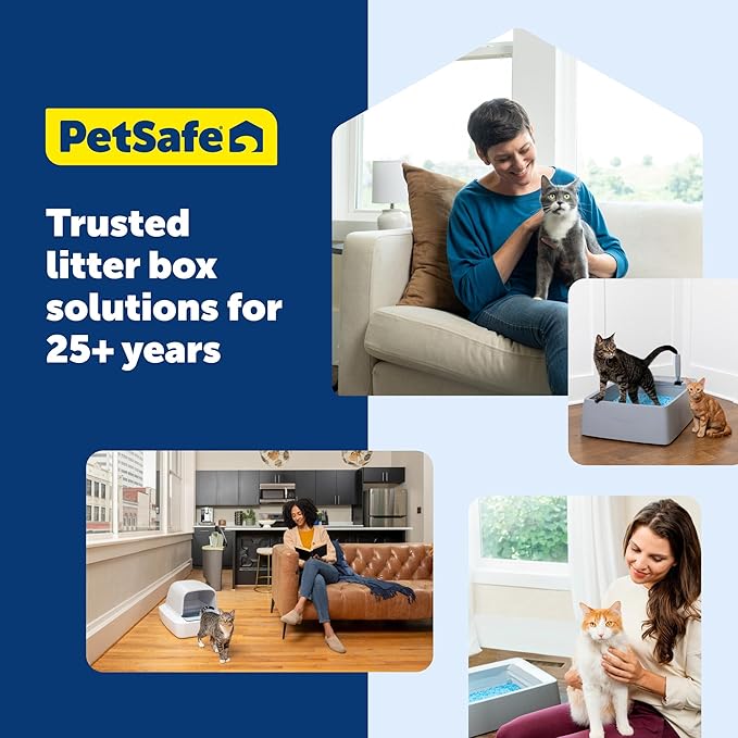 PetSafe Multi-Cat Litter Box - Hygienic Maintenance with High Litter Capacity, Integrated Scoop Holder & Rubber-Sealed Separate Waste Compartment - Reliable Leak Protection & Instant Setup