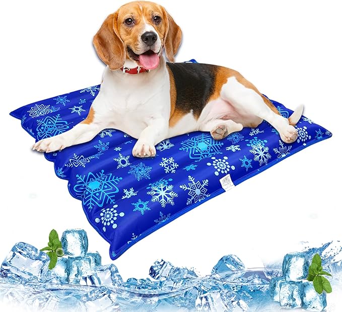 Dog Cooling Mat, 29.5" x 29.5" Cooling Mat for Dogs and Cats, Suitable for All Types of Pets, Durable Cooler Fabric for Better Cool Sensation, Keeping Pets Cool in Summer Heat (Snowflake)