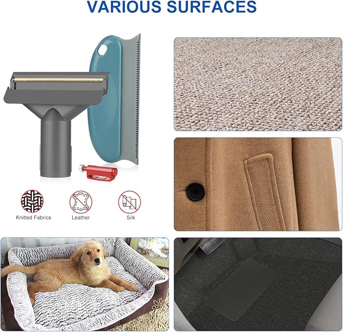 LANMU Pet Hair Remover, Dog Cat Fur Removal Tool Attachment for V7 V8 V10 V11 V12 V15 Detect Gen5 Outsize Vacuum, Lint Cleaner Carpet Scraper Brush for Couch, Pet Towers, Rugs, Car, Clothes