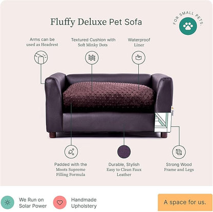 Keet Fluffy Deluxe Pet Bed Sofa Chocolate Small