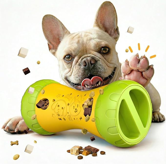 Interactive Dog Puzzle Toys, Treat Dispensing Dog Toy to Keep Them Busy, Boredom Relief, Stepless Adjustable Slow Feeder for Puppy Mental Enrichment, Ideal Gift for Small Medium Large Dogs, Yellow