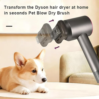 Pet hair blowing comb-Skin Friendly Grooming Tool for Dogs, Cats, and Puppies, Deshedding and Hair Removal for Long and Short Haired Pets (Beige+Dark Grey)