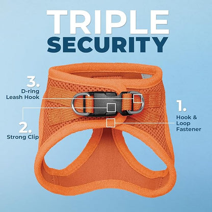 Voyager Step-in Pet Harness - All Weather Mesh, Adjustable Step in Harness for Cats and Dogs by Best Pet Supplies - 307S Orange, XS