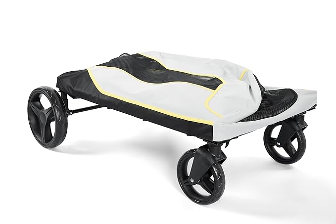 3.6x2.3x3.5Ft Dog Stroller for Large and Medium Dogs, Easy-Fold Dual Entry Pet Wagon with One-Foot Brake, All-Terrain Cart with Air Mesh for Senior Pets Up to 176 Lbs