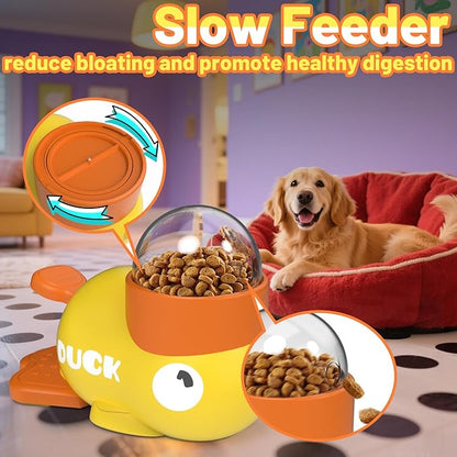 Dog Interactive Treat Dispenser Toy Food Puzzle Slow Feeder Duck-Shaped Dog Puzzle Feeders for Small Medium Dogs Cats IQ Training Reduces Bloating for Healthy Eating