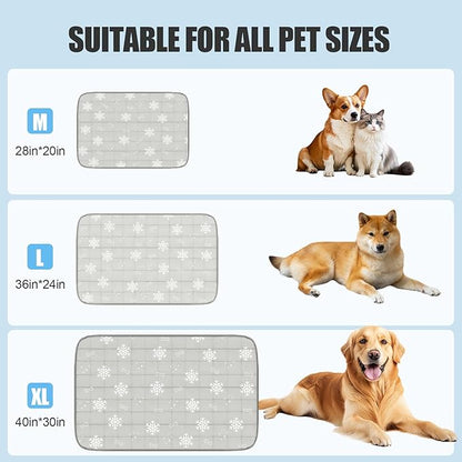 RIOGOO Dog Cooling Mat,Dog Blanket Washable,Cool Fabric & Internal Waterproof Cooling Pad (Grey, X-Large (40x30 inch))