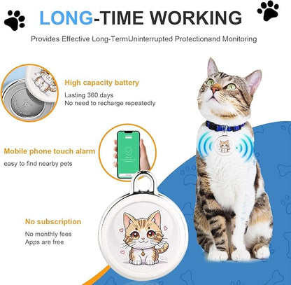2025 New GPS Tracker for Vehicles – Real-Time Global Coverage Tracking Device for Cars, Kids, and Pets | Long Battery Life, No Monthly Fees & No SIM Card Required（Cat Style）