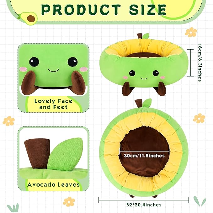 Avocado Heated Pet Bed for Cats & Dogs, Warming Cat Nest with Timer & Temp Adjustable Heating Pad