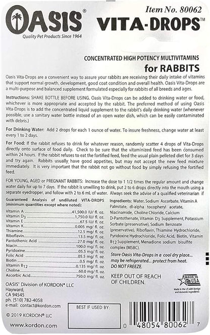 Kordon OASIS #80062 Rabbit Vita Drops, 2-Ounce