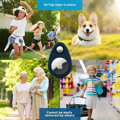 INFINITE ORBIT AirTag Holder for Kids – 2 Pack Anti-Removal Locking Case, GPS Tracker Holder Suitable for Children, Elderly, Pets & Luggage, Hidden Air Tag Pin Case (Compatible with Apple AirTag)