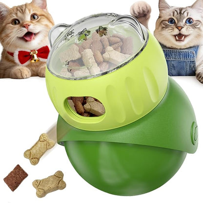 KADTC Wobble Cat Treat Dispenser Toy U.S. Brand & Design for Indoor Cats Enrichment Ball Kitten Kibble Dispensing Food Balls Slow Feeder Toys Kitty Interactive Stimulating Toys