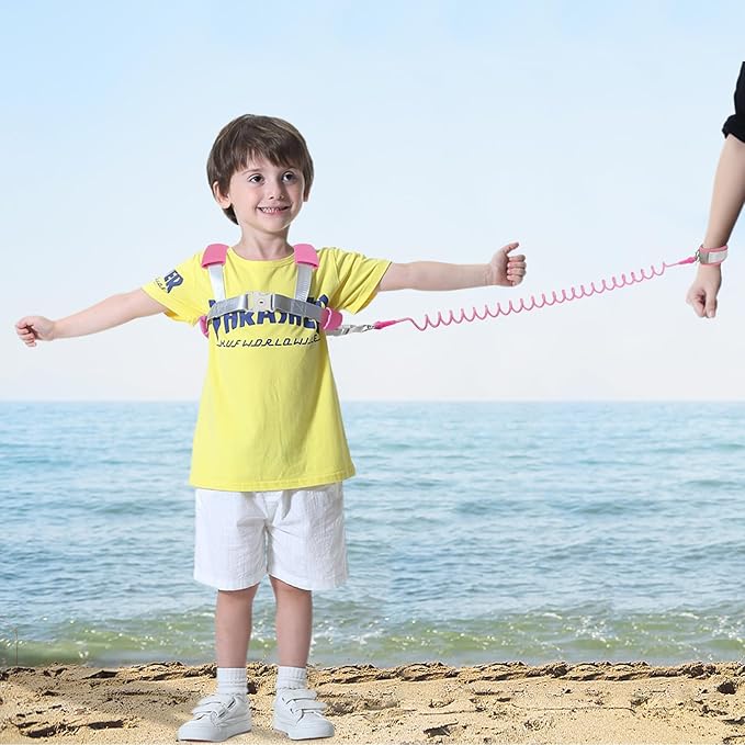 Blisstime 2 in 1 Toddler Leash - Anti Lost Wrist Link for Toddlers - Toddler Harness, Baby Leash, Leash for Toddlers, Wrist Leashes, Child Leashes for Toddlers, Not Easy to Open Without Key