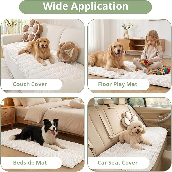 OstepDecor Washable Couch Cover for Dogs, Thick Pet Friendly Sofa Covers, Soft Couch Protector, Paw Cart Sofa Slipcovers, Cushion Protector for Leather, Sectional, Loveseat (27.6" x 27.6", White)