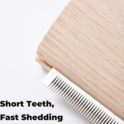 Pug Brushes for Shedding – Wooden Handle Dog Grooming Brush for Short Hair, Gentle Deshedding Tool for Small Breed Dogs, Daily Coat Care Comb for Fawn & Black Pugs at Home