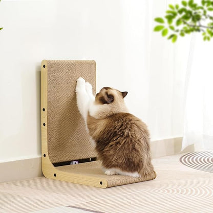 L Shaped Cat Scratcher for Indoor Cats, Cat Scratching, Cat Scratch Pad, 17 Inches Tall Scratching Post with Sturdy Base, Durable Cat Scratch Pad for Kittens & Adults, Furniture Protector