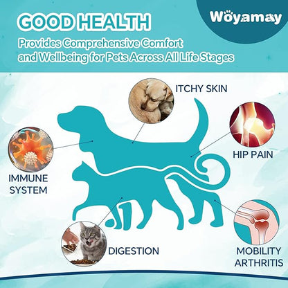 Woyamay Camling Oil for Dogs and Cats - Camling Oil Drops Rich in Omega 3, 6, 9 and Organic Extract Helps Pets with Аnxiеty & Strеss, Hip & Joint, Skin & Coat Support (4 Pack)